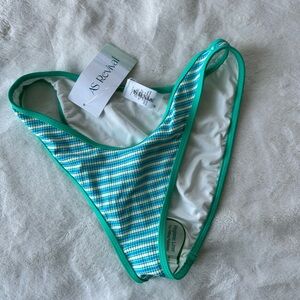 Altar’d State AS Revival Green and Blue Striped Bikini